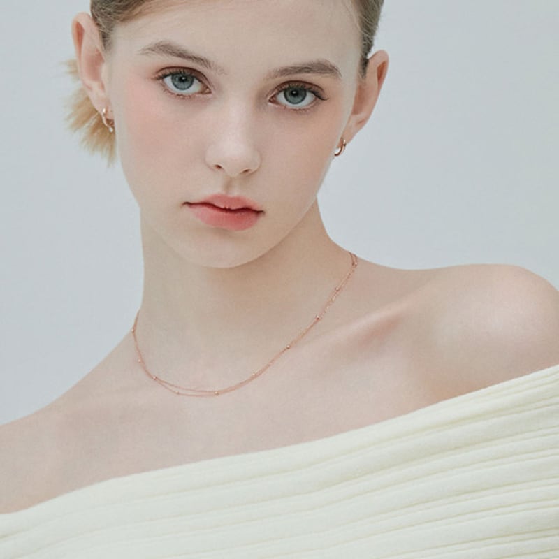 

J.ESTINA LALA J Double Chain Necklace (Choose 1 of 2) 2. Silver