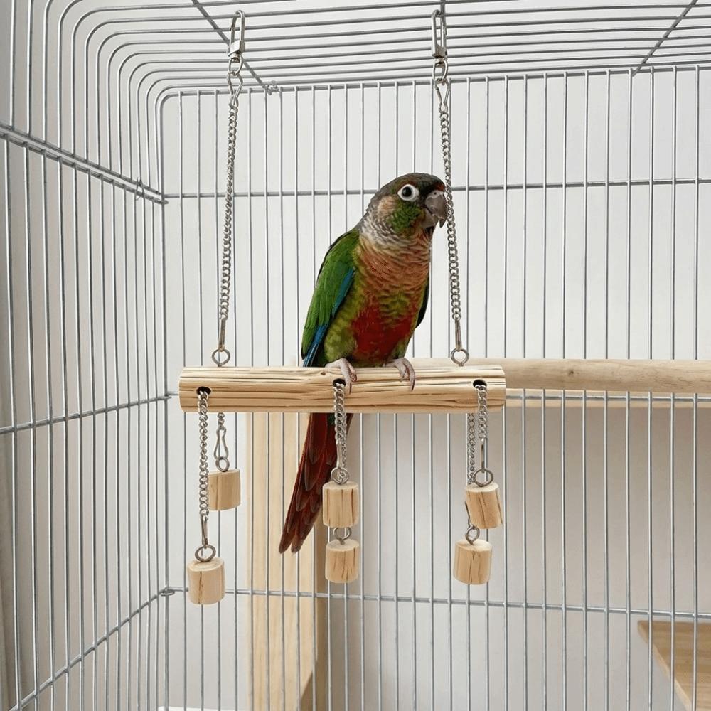 Suspension Bridges Parrot Wooden Swing Non-slip Parrot Play Stand Toy Cage Decoration