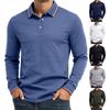 Herren Langarm-Poloshirt Klassisch Einfarbige Knopfleiste Schmal Geschnitten Lässiges Oberteil für den Alltag Bequemer Stoff