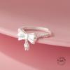 925 Sterling Silver Rings For Women Geometric Fine Jewelry Finger Adjustable Cute Flower Leaf Zirco Ring For Party Birthday Gift
