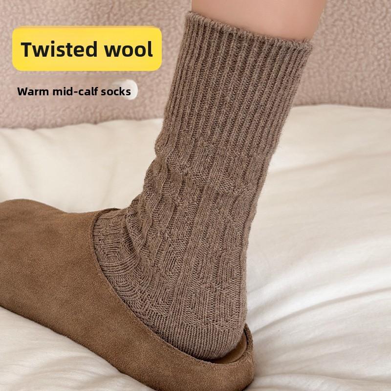 Wool Mid-calf Socks - Children's Winter Thick and Warm Sleeping Socks - Retro Multi-purpose Long Socks - Women's Socks