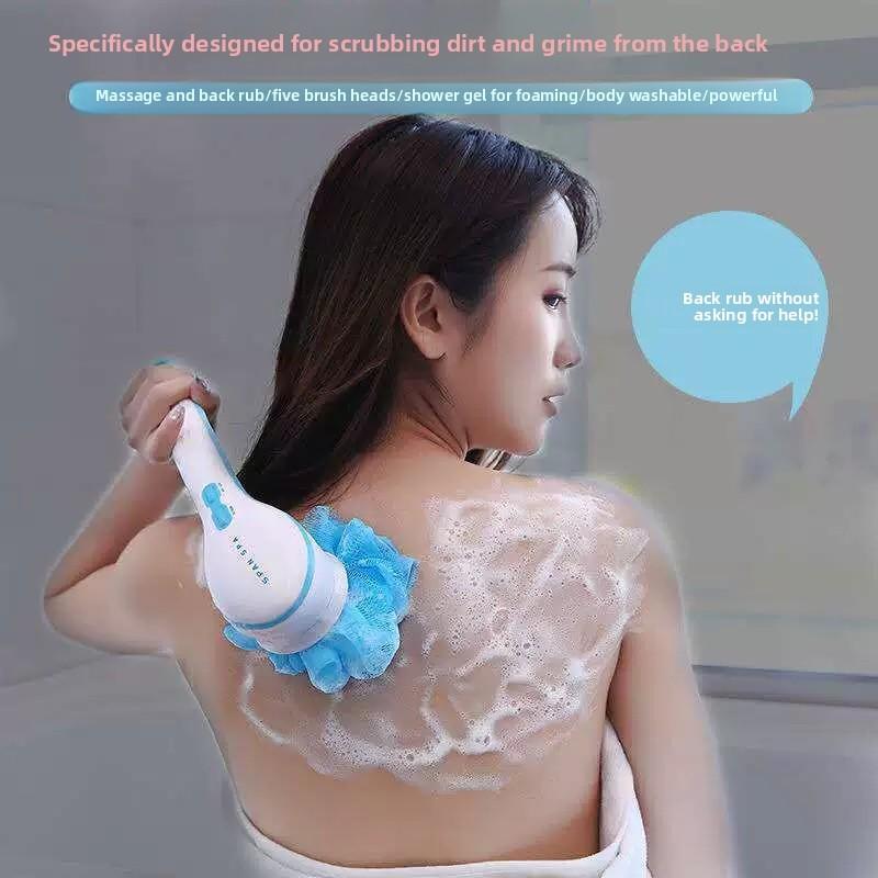 Electric Shower Scrubber With Silicone Bath Brush For Home Use And Relaxation