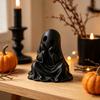 White Black Ghost Figures 3D Printed Halloween Figurine, Cute Chin-Resting Spooky Desk Decor, Decorative Accents Funny Ornament for Home Party