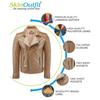 SKINOUTFIT Men's Motorcycle Leather Jacket Genuine Camel Beige Lambskin Café Racer Biker Outerwear