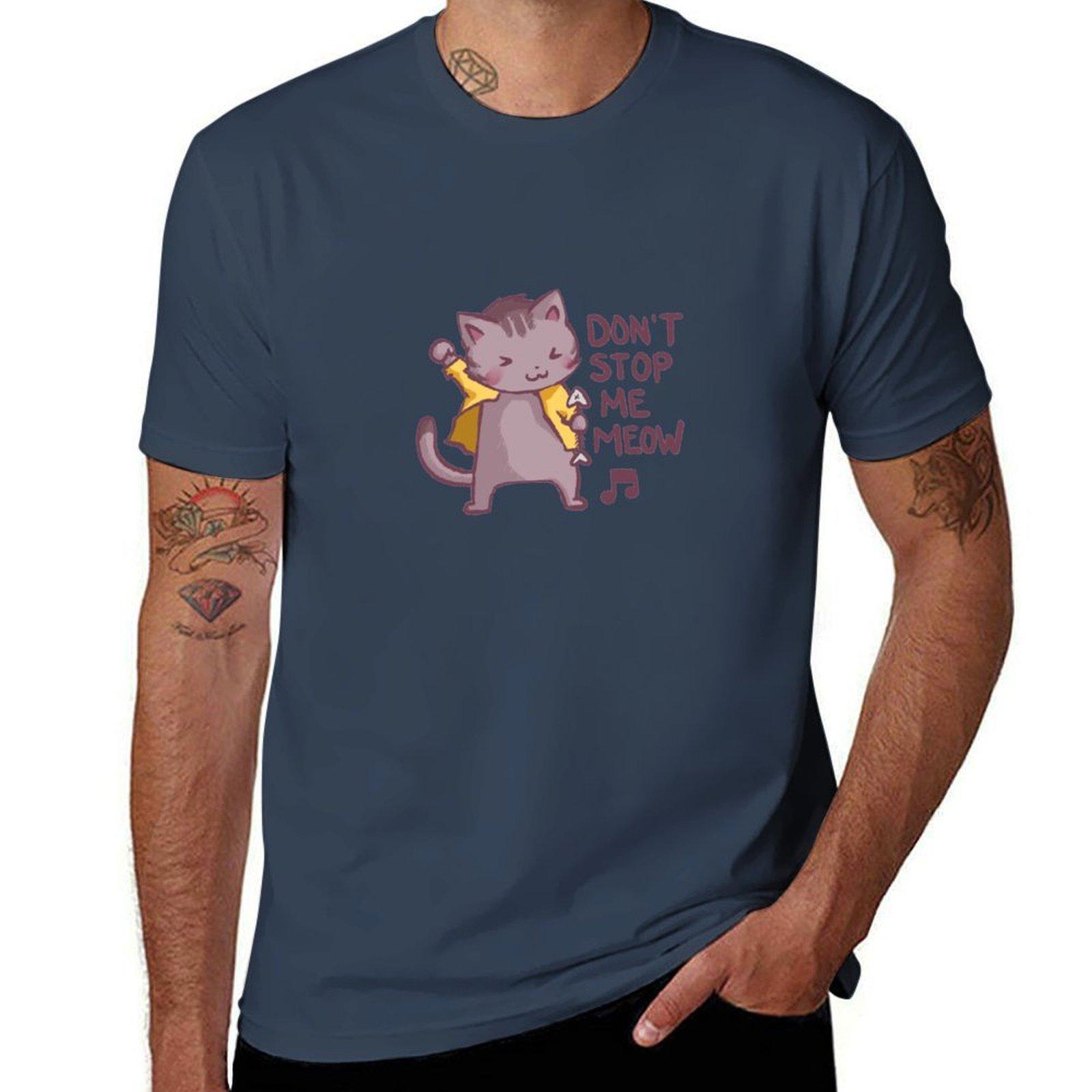 Dont Stop Me Meow Tshirt Casual Light Summer Short Sleeve Top S