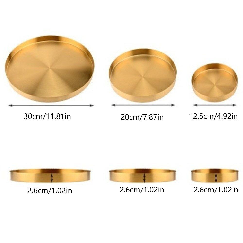 Ronde Vorm Metalen Decoratieve Schalen Roestvrij Staal Sieraden Display Plaat voor Bureau