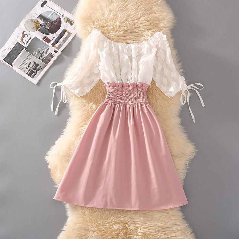 Women Dresses Summer Stitching Dress Sexy Dress Femme Robe S