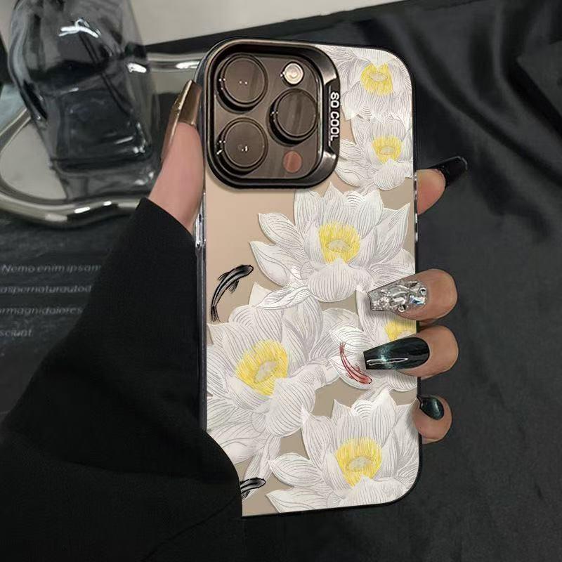 Goldfish iPhone Case for iPhone 17, 16 Pro Max, 14/15 Pro, 13 – Lotus Design for Girls