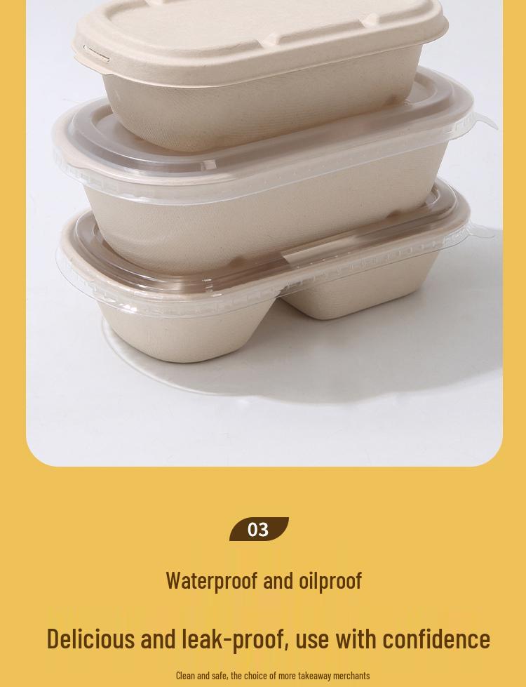 Eco-friendly Three-Compartment Disposable Bento Box – Microwaveable Paper Lunch Container for Salads and Light Meals