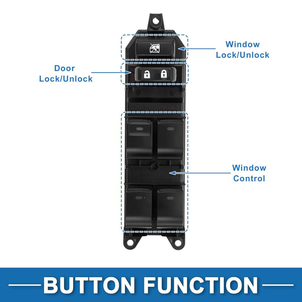 Power Window Switch No.840400P020 Front Left Driver Side Window Control Switch for Toyota 4Runner Venza Black