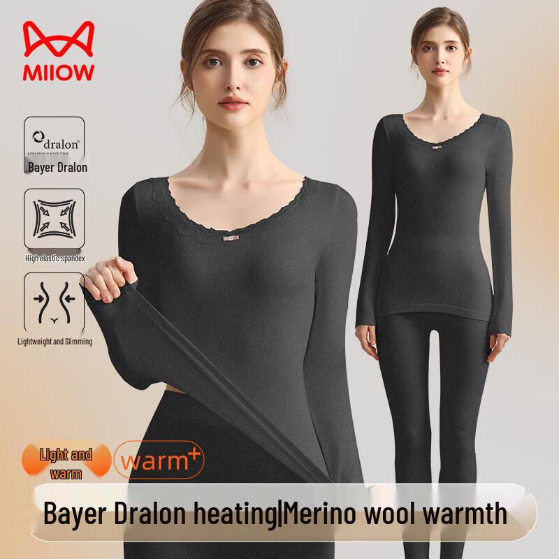 

MaoRen Women s Thermal Fleece-Lined Underwear Set One Size (165/90)