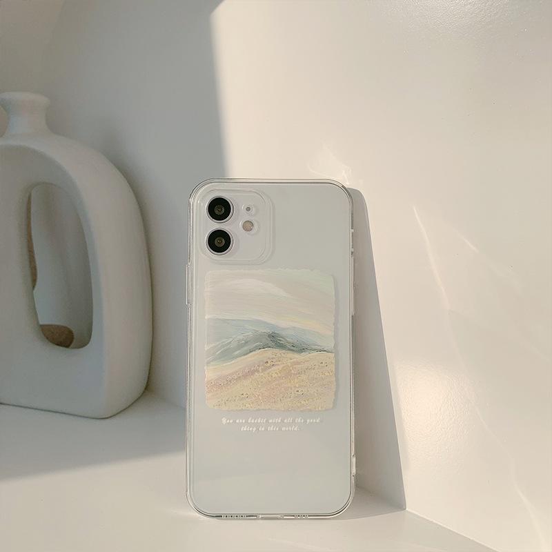 Minimally designed landscape phone case suitable for iPhone 13, iPhone 15, iPhone 16 Pro Max