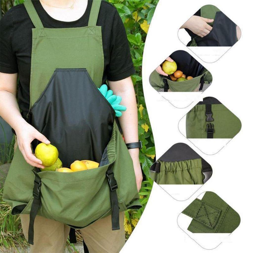 Gardening Apron Quick Release Pockets Outdoor Harvest Apron for Gardeners Farmers Women Men Greenhouse Orchard Farm Backyard