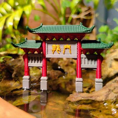 Starożytne chińskie Paifang Ozdoby do skalniaków, bonsai, mikrokrajobrazów