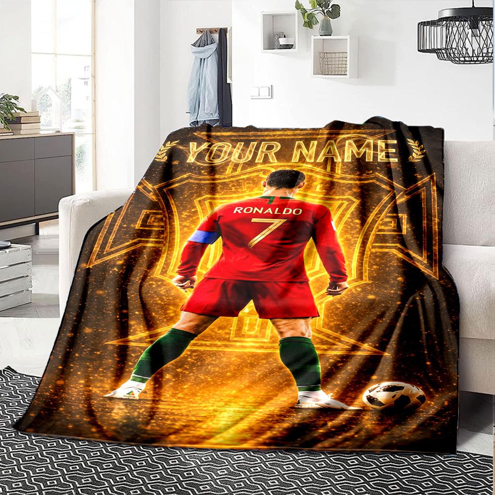 Cristiano Ronaldo (157) Customize Your Name Blanket Throw Customizable Blanket Comfortable Suitable for Bedding Home Decor Chair Couch All-Season Use