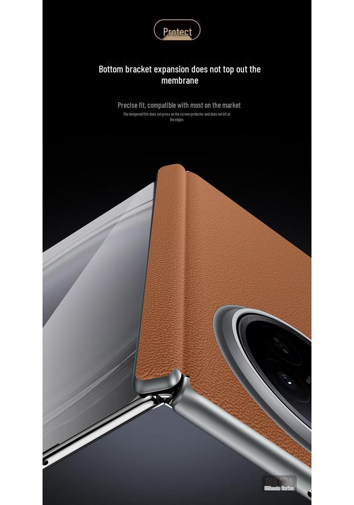 OPPO Find N6 Echte Leder Magnetische Scharnier Hülle Anti-Fall Vollabdeckung