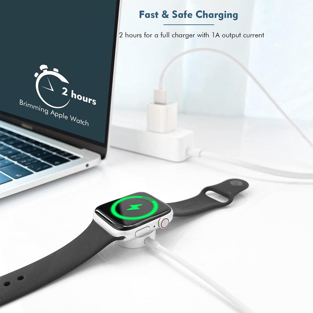 Apple Watch Charger, 0.3m/1FT Short iWatch Charger USB A Wireless Magnetic Portable Charging Cable Compatible with Apple Watch Series