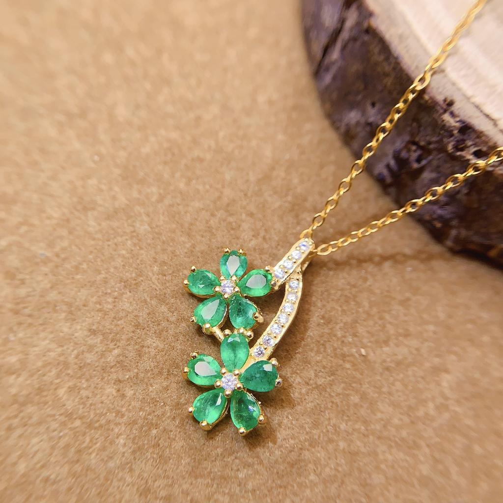 Gothic Style Natural Gemstone Pendant Necklace 925 Sterling Silver Rhodium Plated Gold Fine Jewelry Unique Design for Women Gift