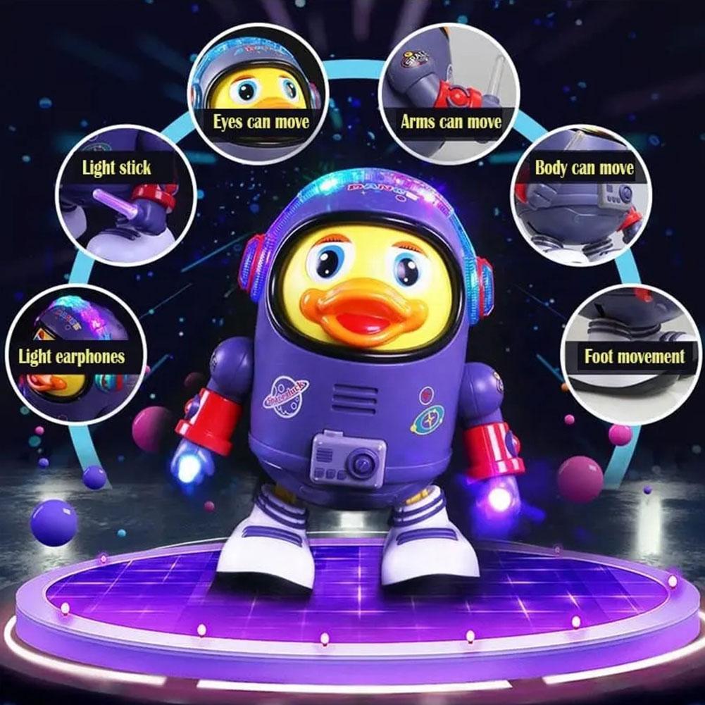 Baby Duck Toy Musical Interactive Toy Electric with Lights and Sounds Dancing Robot Space Elements for Infants Babies Kids Gifts