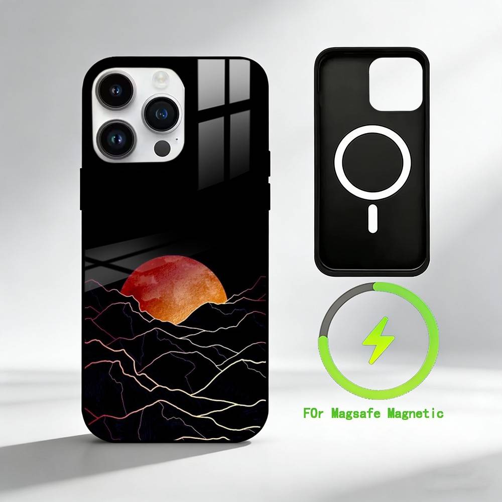 A-Ästhetisches Liniengefühl Handyhülle Für iPhone 17 16 15 14 13 12 Pro Max Plus für Spiegel Drahtlose Magnetische Abdeckung