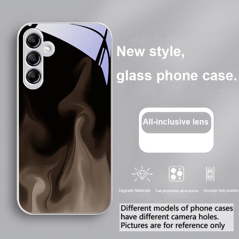 Simple Green Flame For Samsung Galaxy A01 A02 A03 Core A04 A14 4G A13 54 34 31 20 25 23 22 5G S21 Ultra S20 Glass Phone Case