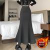 High Waist Woolen Fishtail Skirt - Autumn/Winter 2026, Slimming A-Line Long Skirt for Women.