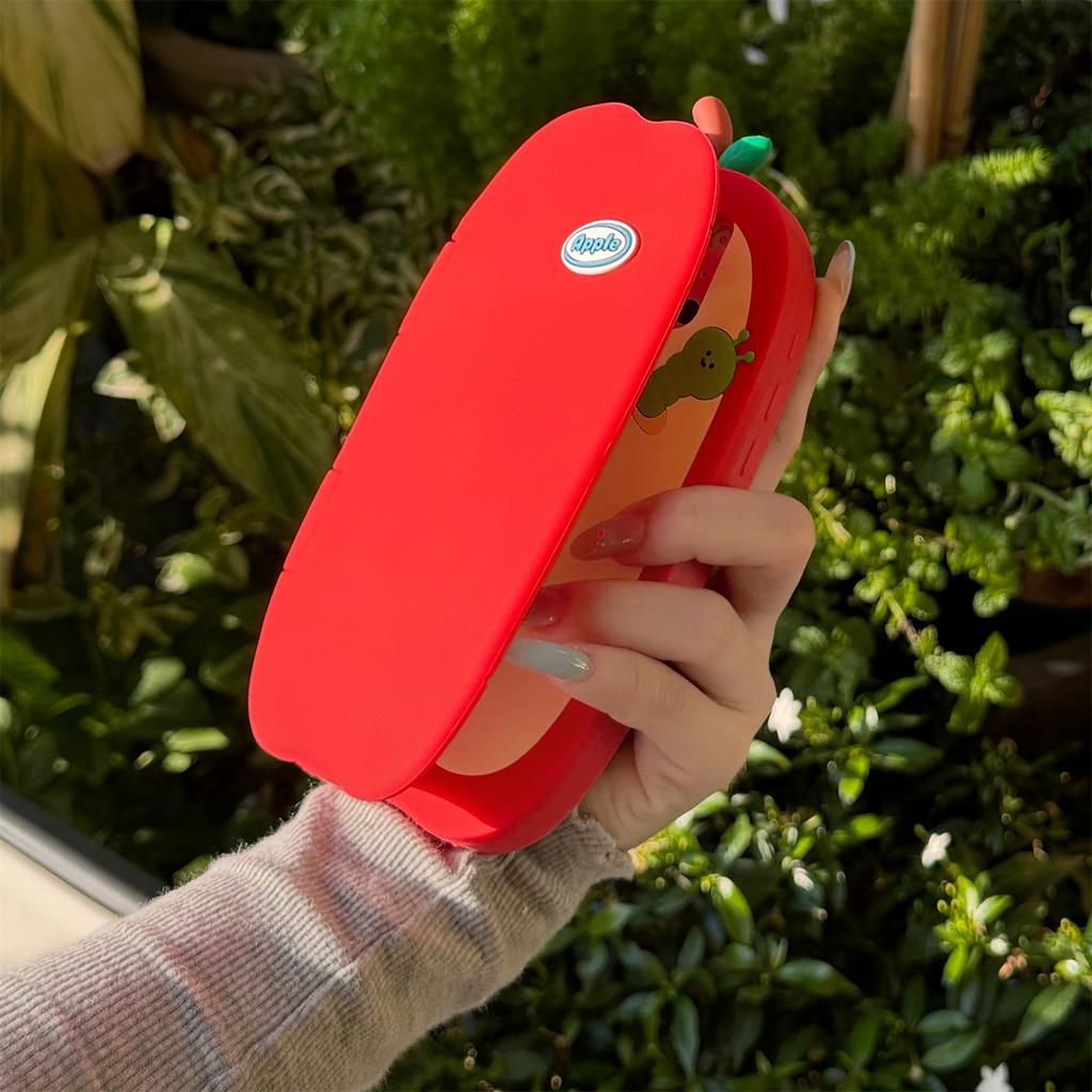 Coque pour iPhone 17 Pro Max à rabat miroir en forme de pomme antichoc en silicone Coque arrière pour téléphone