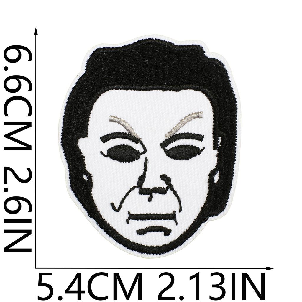Weird Clown Embroidery Cloth Sticker Halloween Atmosphere Dress Up Horror Doll Patch Sticker Pupil-Free Mummy Embroidery Label