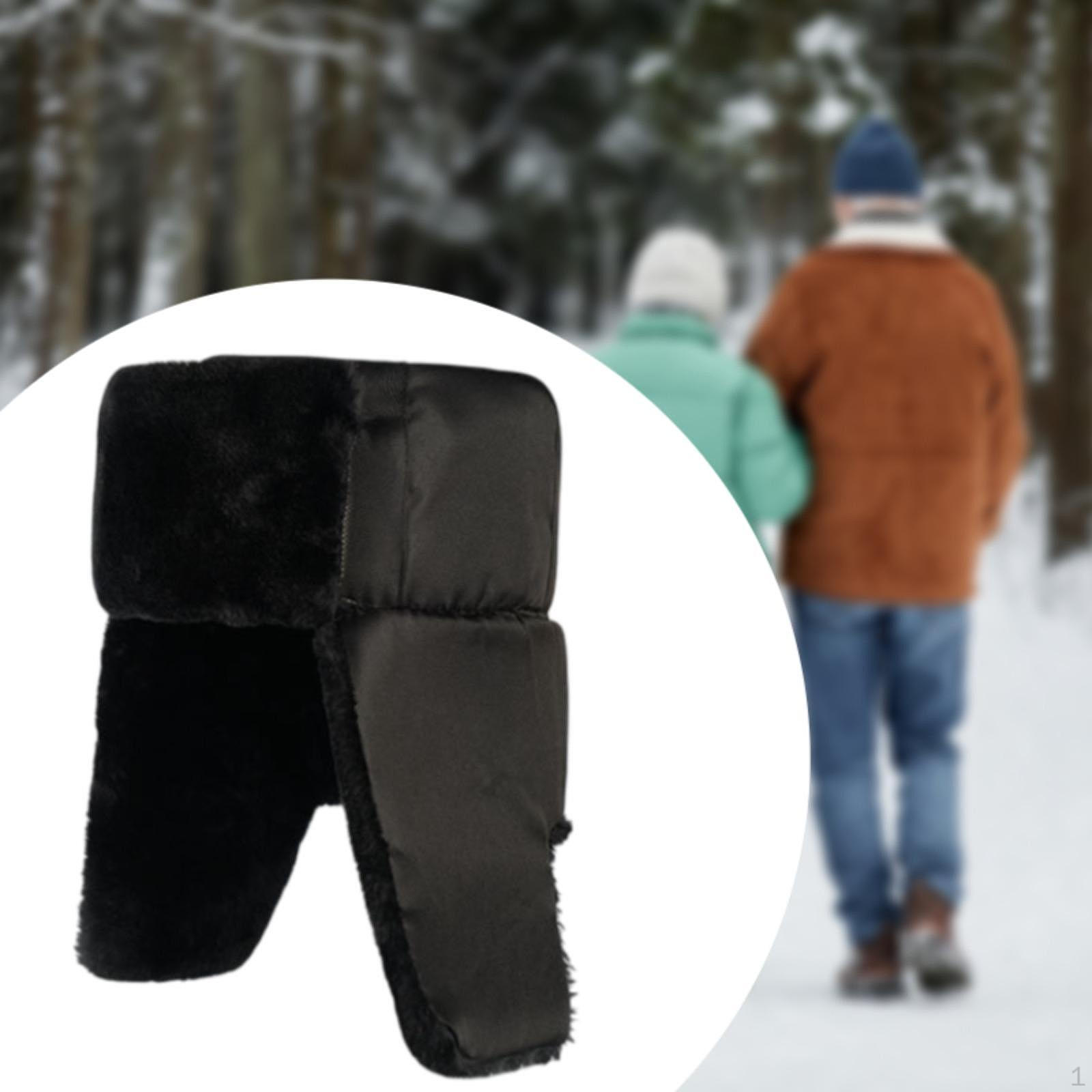 

Мужская шапка-ушанка, симпатичная, портативная, теплая, для защиты ушей, для катания на лыжах, рыбалки, верховой езды Cloth Black