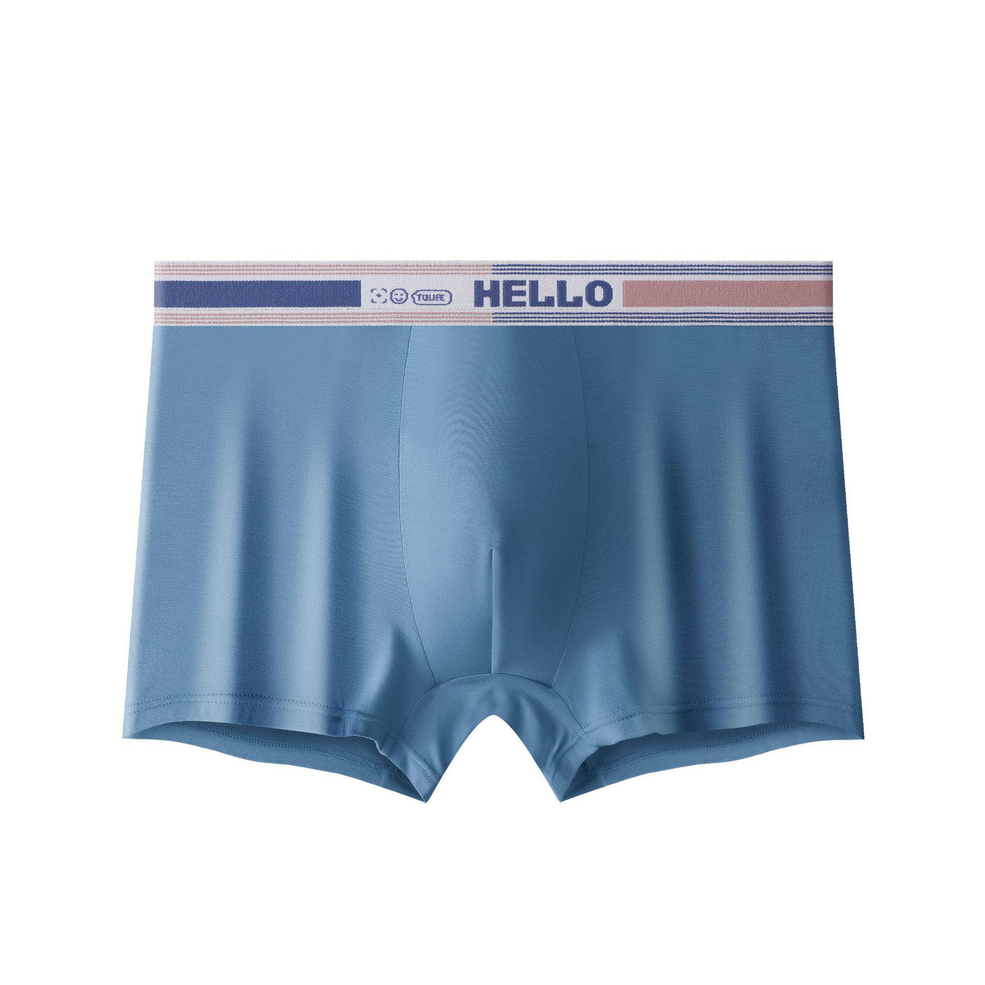 Men s Pure Cotton Breathable Mid-Waist Antibacterial Boxer Briefs XL