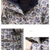 Winter Cotton Jacket Short Padded Coat Stand Collar Loose Streetwear Printed Fashion Outwear