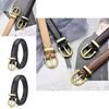 Minimalist Womens Pu Leather Belt With Geometric Design And Alloy Buckle For Casual Style
