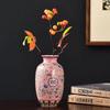 Enamel Flower Vase Decoration New Chinese Retro TV Cabinet Decoration Ceramic Minimalist Chinese Flower Arrangement Vase ZF517