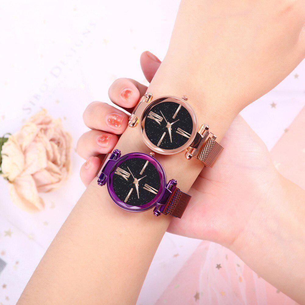 Women watches hours Mesh Magnet Starry Sky Watch Luxury Ladies Roma Dial Quartz Wristwatch