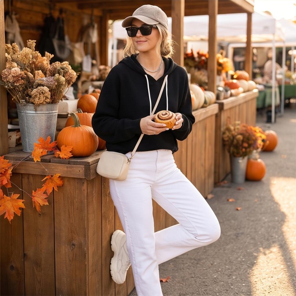 Women's Casual Trendy Hoodie Long Sleeve Color Pullover Sweatshirt