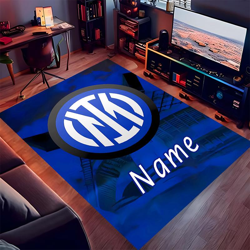 Custom Personalization Inter Milan Print Area Rug - Soft, Washable Non-Slip Indoor Mat,Living Room,Home&Office Decorative Rug