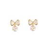 Exquisite Zircon Bow Pendant s925 Silver Stud Earrings for Women