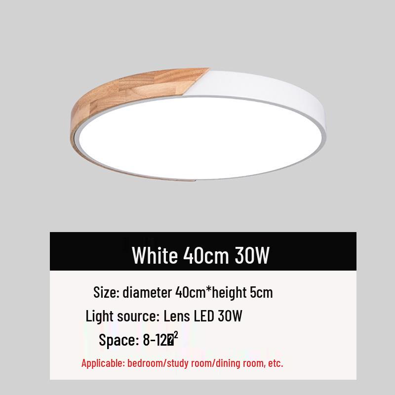 Natural Wood LED Ceiling Lamp for Bedroom and Living Room