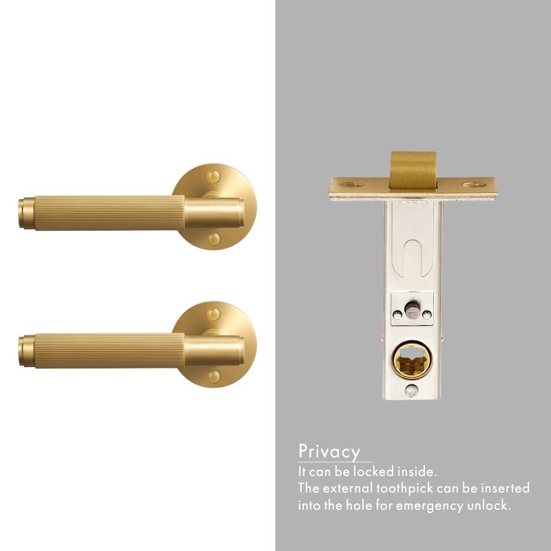 

Dooroom Латунна Смуга Набір Дверного Замка Сучасний Сірий Інтер єр Спальня Ванна Кімната Подвійні Дерев яні Ручки Важелі Муляж Ручка Кнопка Лінійний