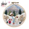 Handmade Christmas Embroidery Set with Santa Claus Landscape Starter Kit Winter Adult Craft Pattern Threads