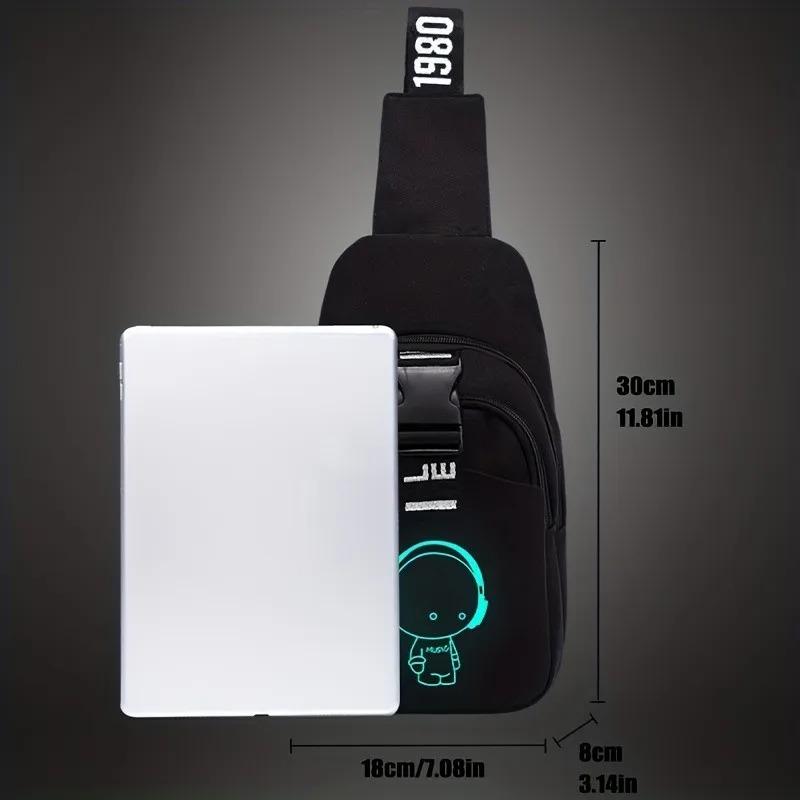 Single Night Glow Damen Umhängetasche, Herren Brusttaschen Studenten Sport Laufen Bauchtasche, Verstellbare Schultergurte