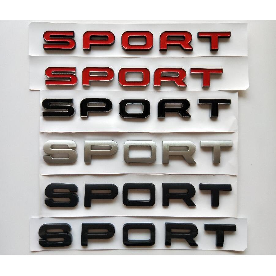 Black Red Chrome Silver Letters SPORT Trunk Emblems Symbols Badges Sticker