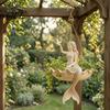 Wetterfester Pflanzenhänger Feen-Balletttänzerin Meerjungfrau Hängepflanzer, Harz Dekorativer Blumentopf mit Metallkette, für Balkon Außenbereich