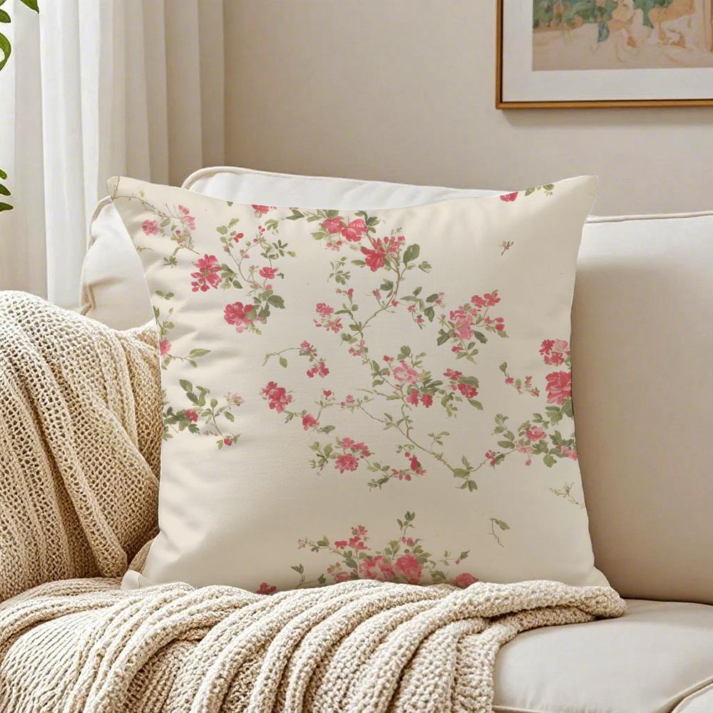 Frische Blumen und frische Kissenbezüge im Familienstil, Staubmilben-abweisend, Wohnzimmer Sofa Dekor Kissen Zimmer