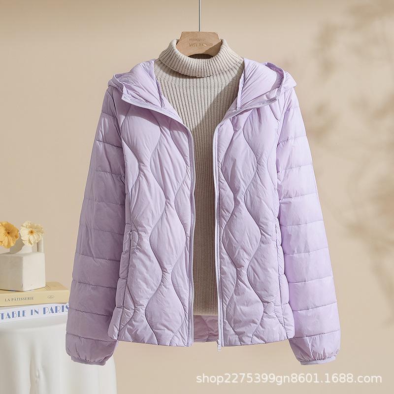 Nuova Giacca Piumino Leggera da Donna in Piuma d'Anatra Bianca Autunno e Inverno