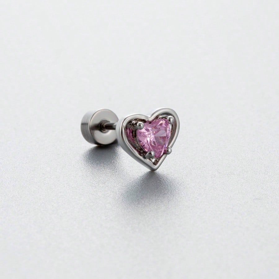 

earrings Titanium Steel Pink Heart-shaped Bow Ear Studs fashion High-end and Niche Earrings Butterfly lady High Quality 4#