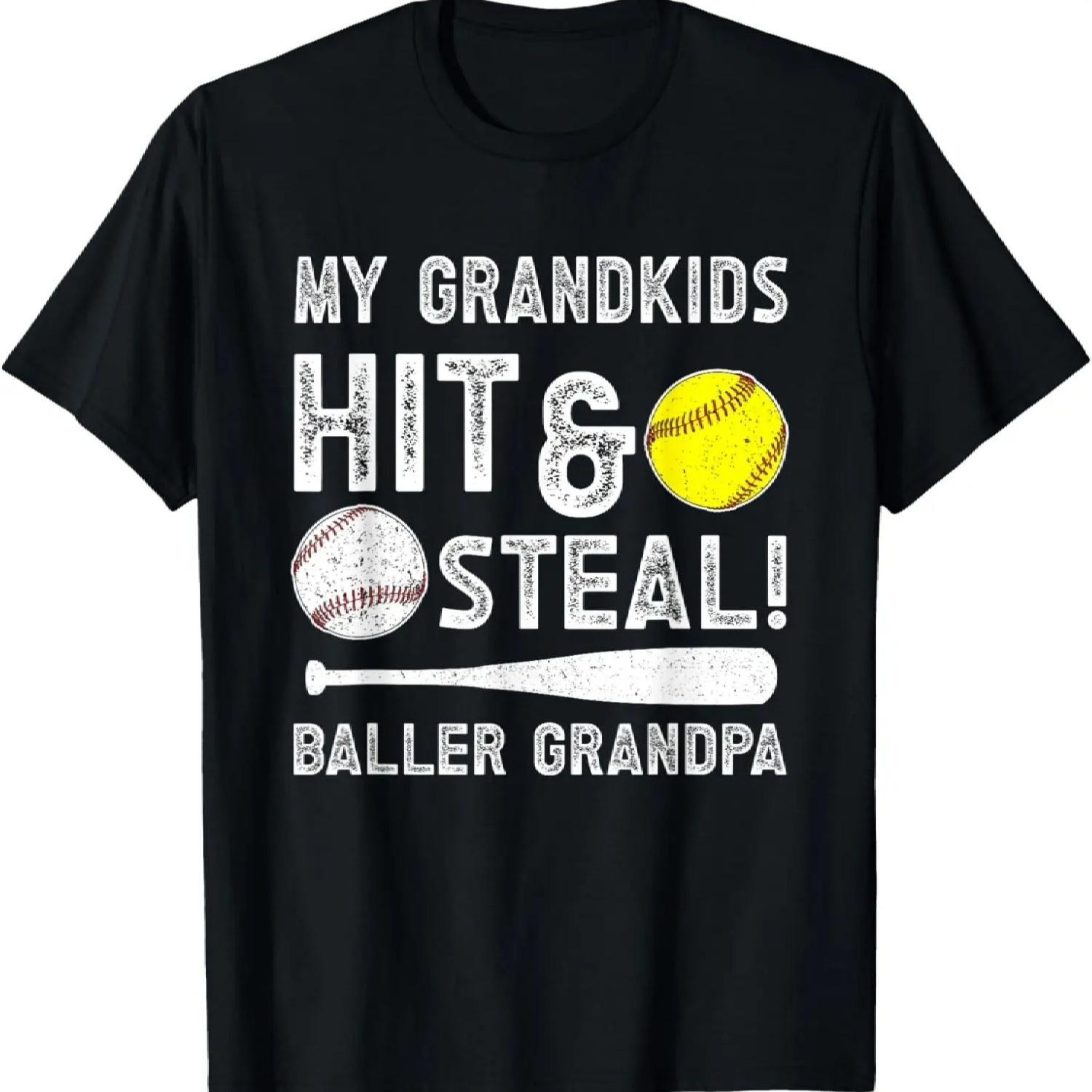 Baller Grandpa Funny Softball Baseball Grandpa T-Shirt XXXXXL разноцветный