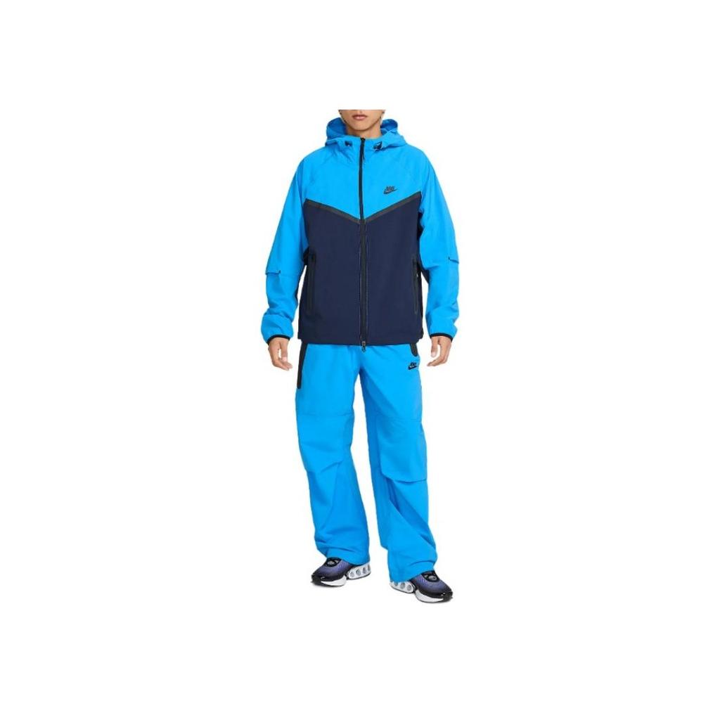 Nike Seria Tech Kurtka z blokami kolorów, wygodna, z długim rękawem, męska kurtki Obsydianowy Jasno-Niebieski HV6514-451
