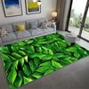 Living Room Carpet Green Leaf Printing Bedroom Entrance Door Mat  Non-slip Bedside  Home