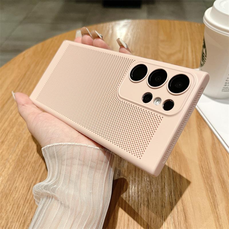 Applicable to Samsung S25Ultra heat dissipation net breathable mobile phone case ultra-thin s24 anti-drop NOTE20u all-inclusive protective case